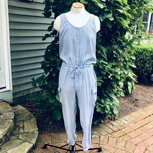 Blue Patterned Jumpsuit